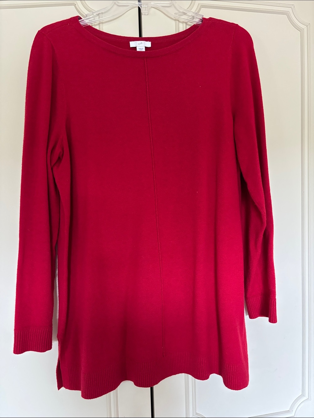 J. Jill Bright Red Long-Sleeve Tunic Sweater